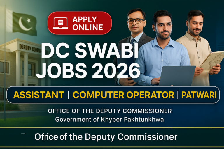 DC Swabi Jobs 2026 – Apply Online for Assistant, Computer Operator & Patwari Posts